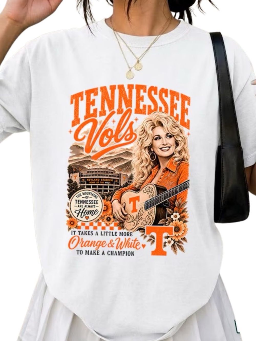 White Tee with Orange Tennessee Vols Graphic